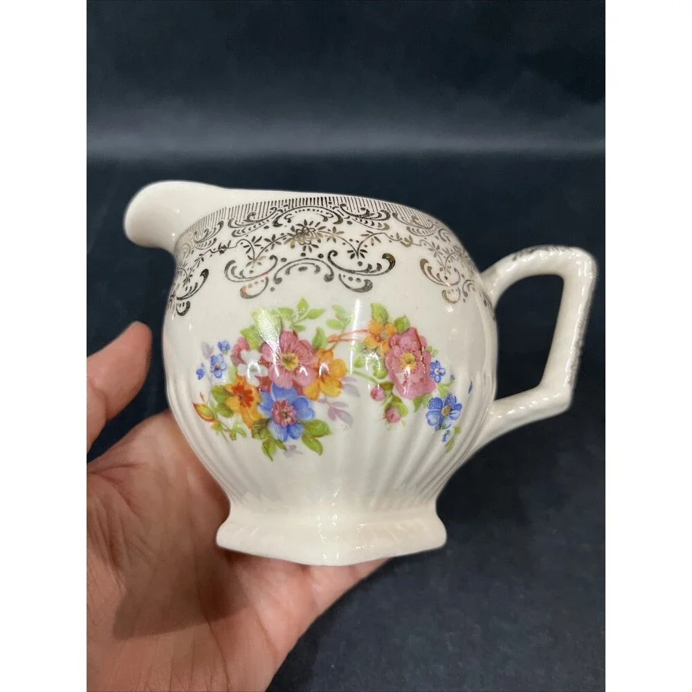 VTG Royal National Brotherhood Operative Potters # 5265 22k Gold Creamer & Plate